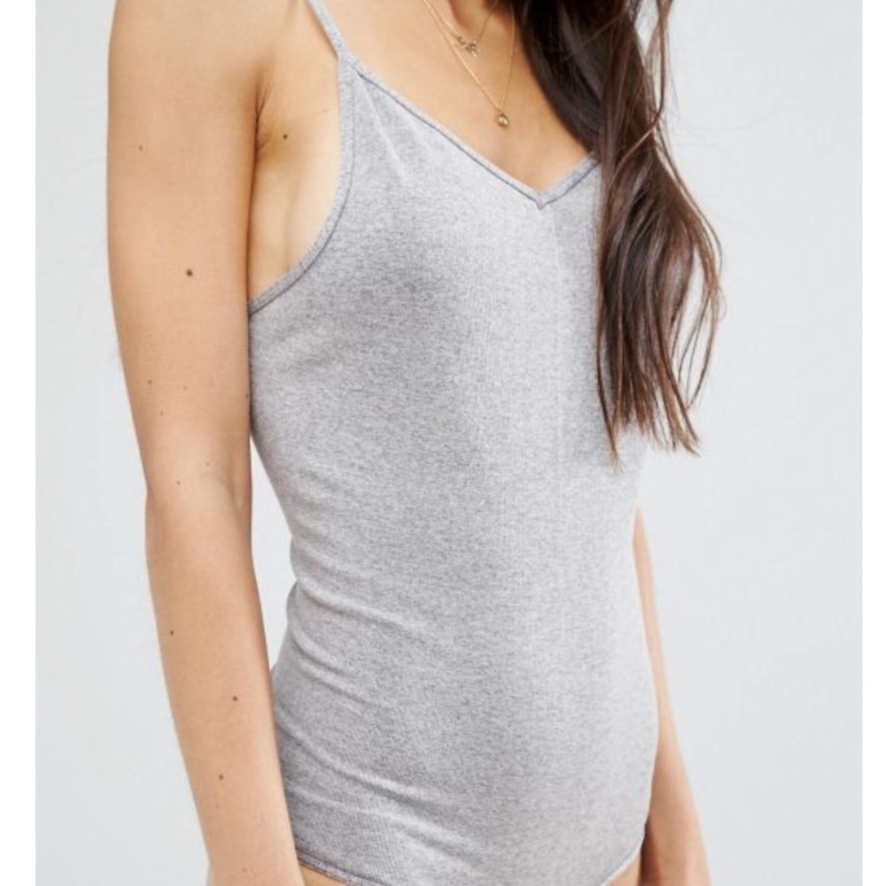Free People Intimates Gray Bodysuit